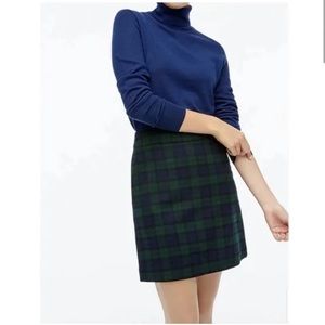 J.Crew Black Watch Plaid Wool Skirt